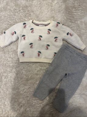 Carter's Little Planet Cream Snowman Sweater